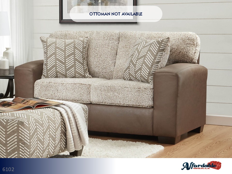 Affordable Shearling Mocha Loveseat | Majik