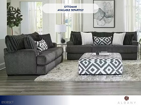 Albany Tweed Gunmetal Sofa and Loveseat