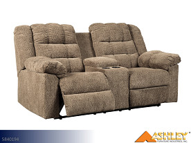 Ashley Workhorse Cocoa Motion Loveseat