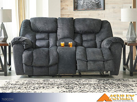 Ashley Capehorn Granite Motion Loveseat