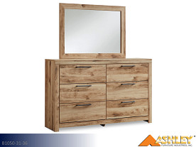 Ashley Hyanna Tan-Brown Dresser & Mirror