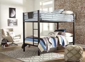 $17 Pays up to April 1* For This Ashley Dinsmore Black-Gray Bunkbed (Twin-Twin)