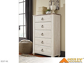 $20.25 Pays First Month! Ashley Willowton Whitewash Chest (5 Drawer)