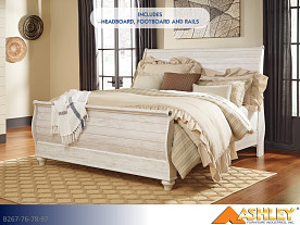 $20.25 Pays First Month! Ashley Willowton Whitewash Bed