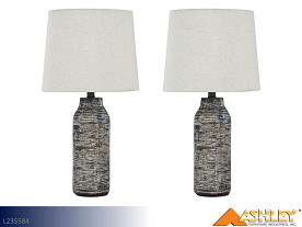 Ashley Mahima Black-White Lamps (Pair)