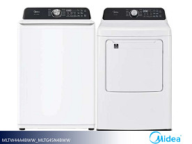 Midea Large Capacity Laundry Pair - W: 4.5cf | D: 7.0cf (White)