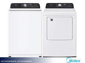 Midea Large Capacity Laundry Pair - W: 4.5cf | D: 7.0cf (White)