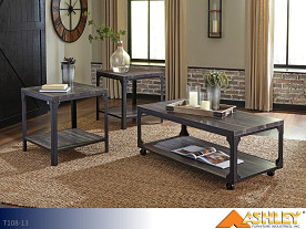 Ashley Jandoree Brown-Black Occasional Table Set (3 Piece Set)