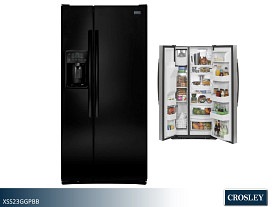 Crosley Ice and Water Side by Side Refrigerator - 23 Cu Ft (Black)