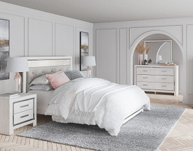 Ashley Ashley Furniture Altyra White Queen Panel Bedroom Set with Dresser, Mirror & Nightstand 