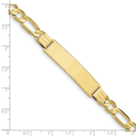 New Generations 10K Yellow Gold Figaro Link ID Bracelet 