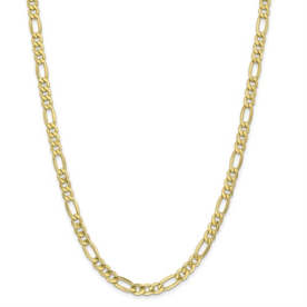 10k 6MM Figaro Chain - 24"