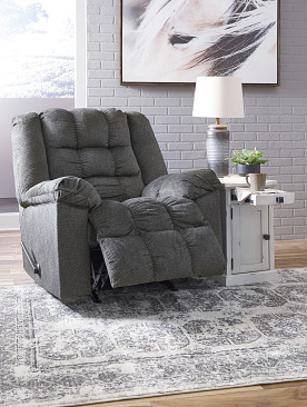 Ashley Drakestone Charcoal Rocker Recliner with Heat & Massage  