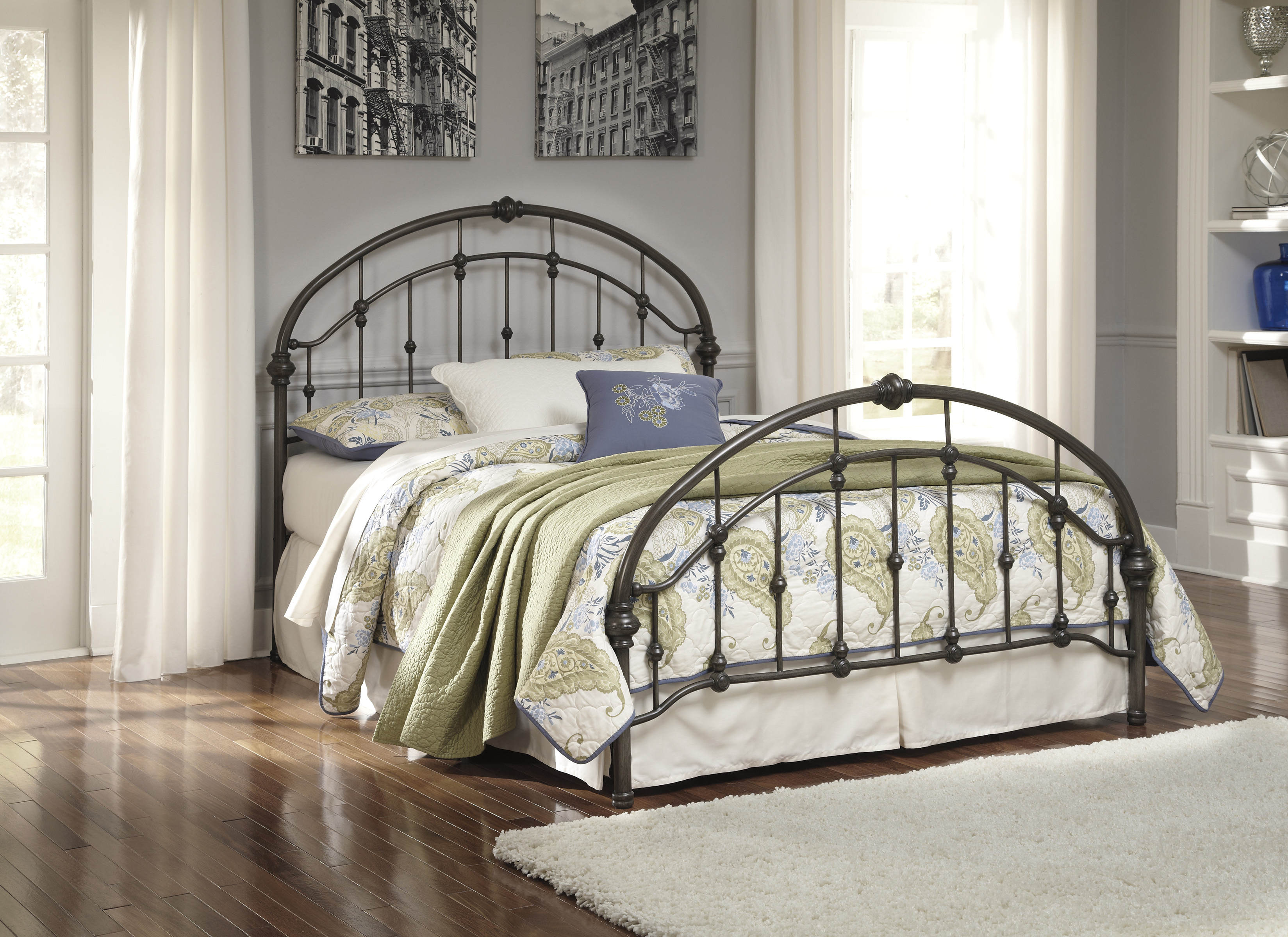 Majik Nashburg Bronze King Metal Bed Rent To Own