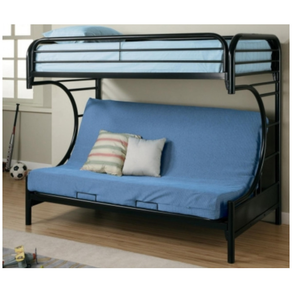 Majik Black Twin Over Futon Youth Bunk Bed Rent To Own