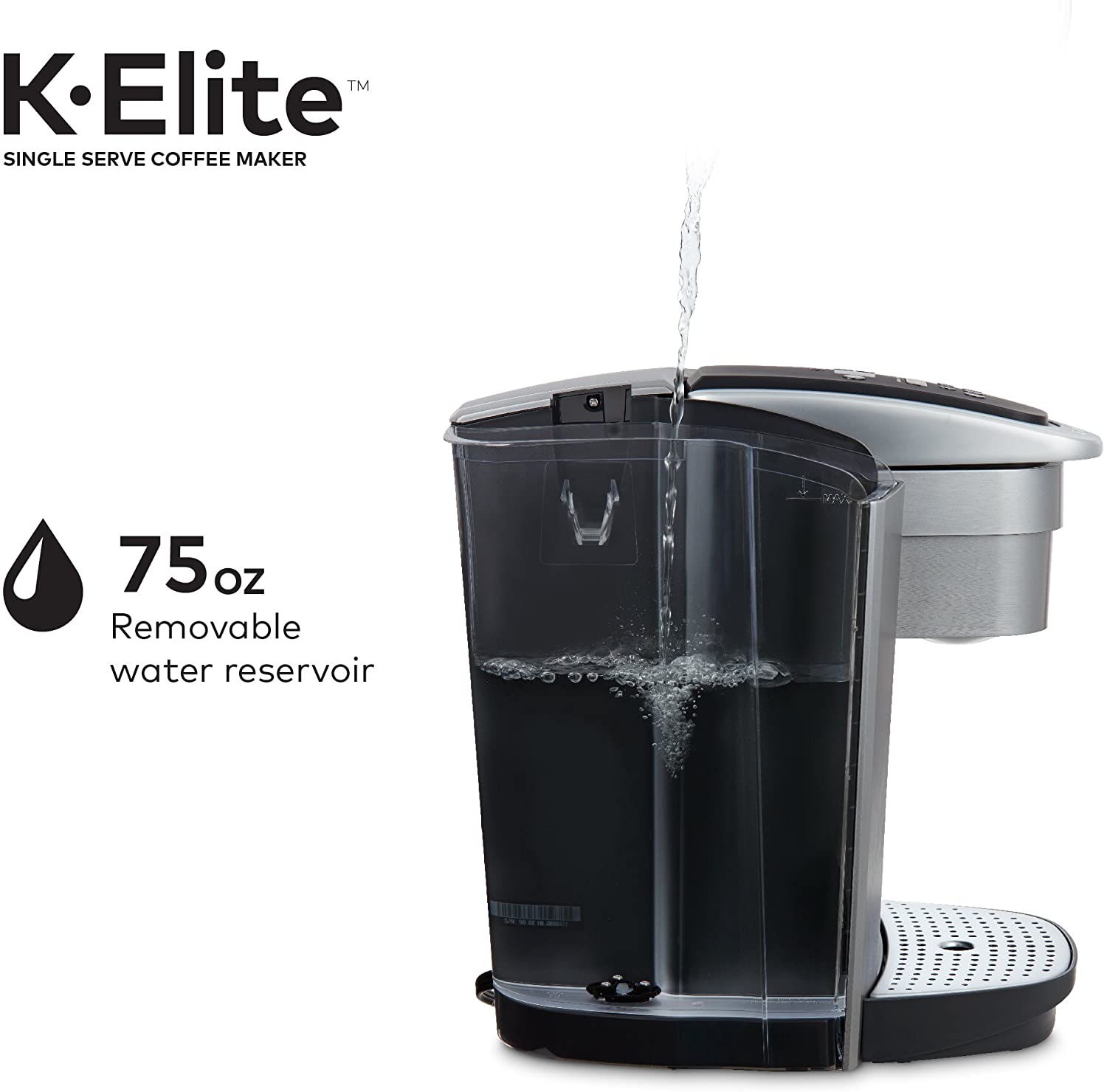 K-Elite Single Serve Coffee Maker - Brushed Silver