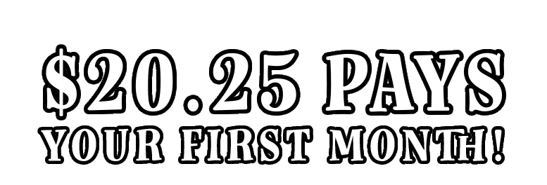 Kick off the New Year with $20.25 pays your first month! Featured products and select other items excluded.